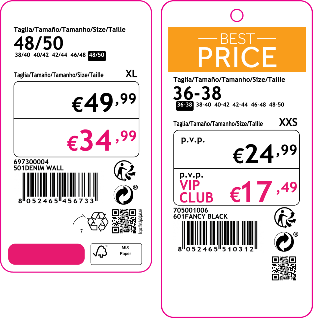 Custom printed barcode and QR code stickers